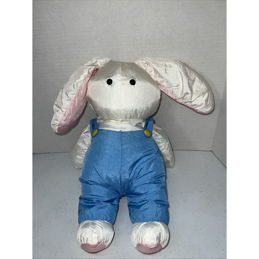 Vtg Gibson Greetings Nylon Rabbit Easter Bunny Stuffed‎ Plush 13" Missing Nose